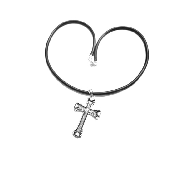 Sterling Silver Stylized Cross Of Hearts Pendant - Picture 5 of 8